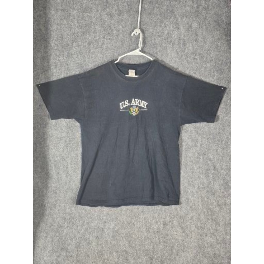 VTG US Army T Shirt Gildan Ultra Cotton Heavyweight Black Size‎ XL Graphic Tee